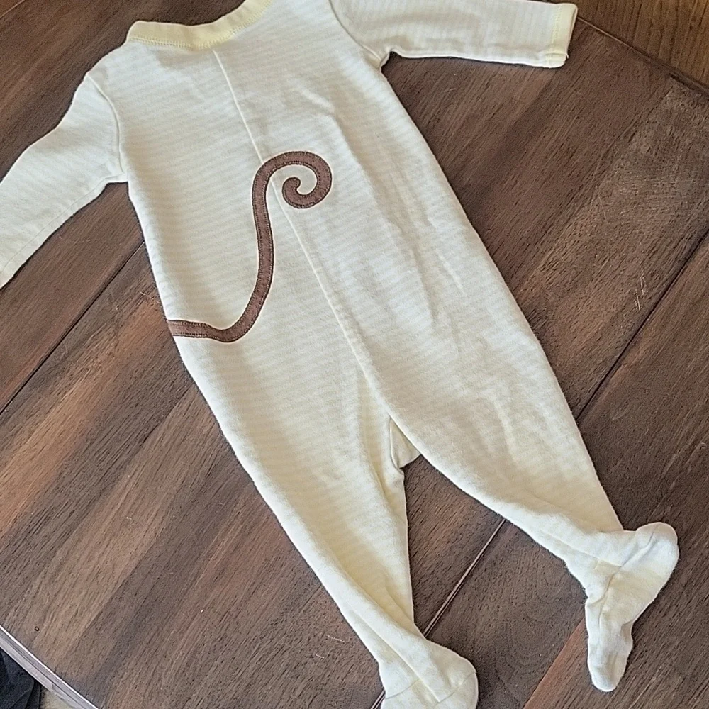 Gymboree 2010 SILLY MONKEY Appliqued Footed One-Piece Sz 0-3M